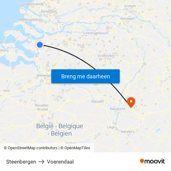 Steenbergen to Voerendaal map