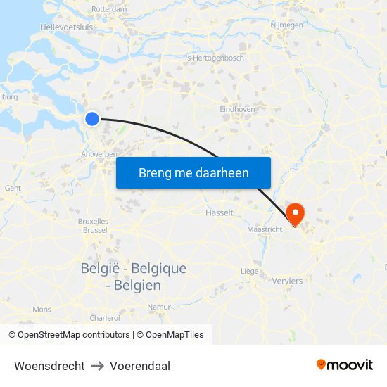 Woensdrecht to Voerendaal map