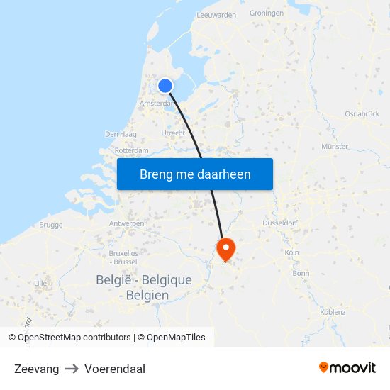Zeevang to Voerendaal map