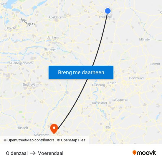 Oldenzaal to Voerendaal map