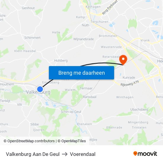 Valkenburg Aan De Geul to Voerendaal map