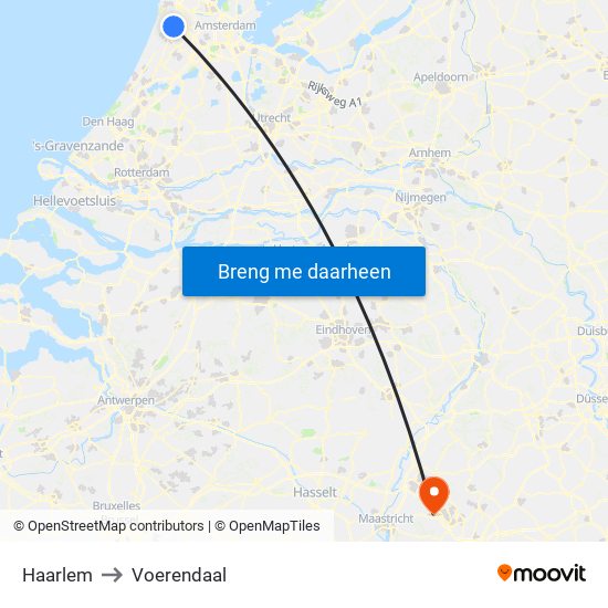 Haarlem to Voerendaal map