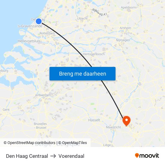 Den Haag Centraal to Voerendaal map