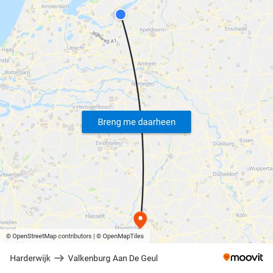 Harderwijk to Valkenburg Aan De Geul map