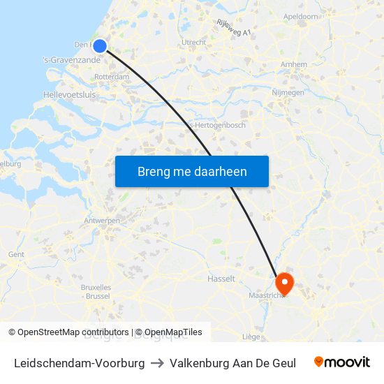 Leidschendam-Voorburg to Valkenburg Aan De Geul map