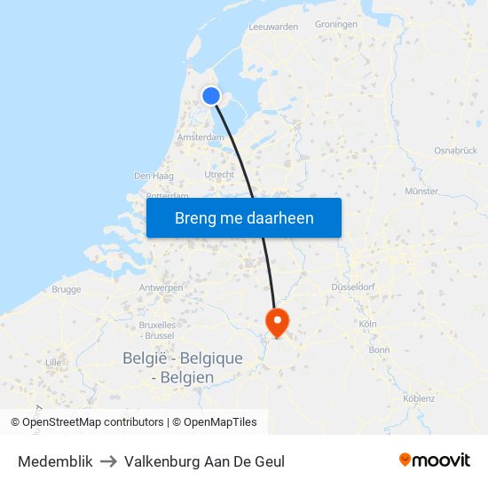 Medemblik to Valkenburg Aan De Geul map