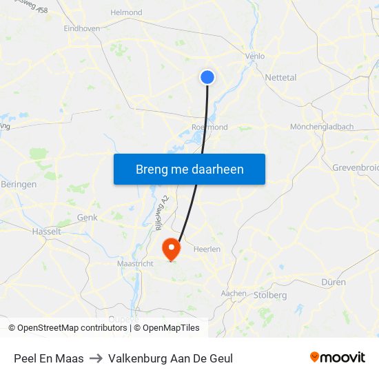 Peel En Maas to Valkenburg Aan De Geul map