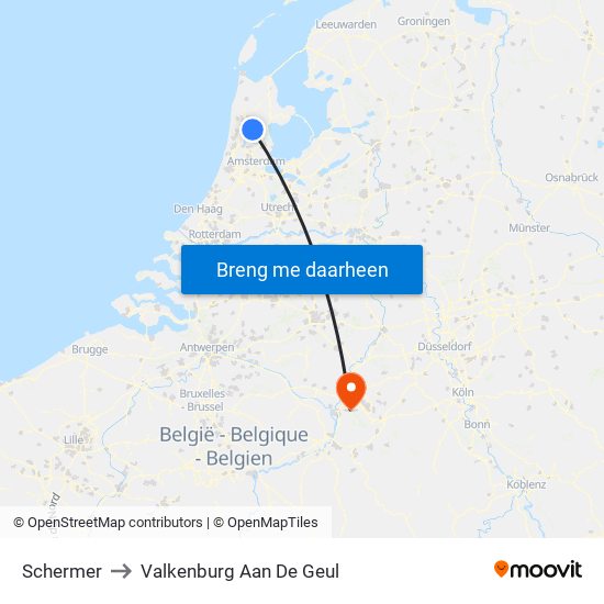 Schermer to Valkenburg Aan De Geul map