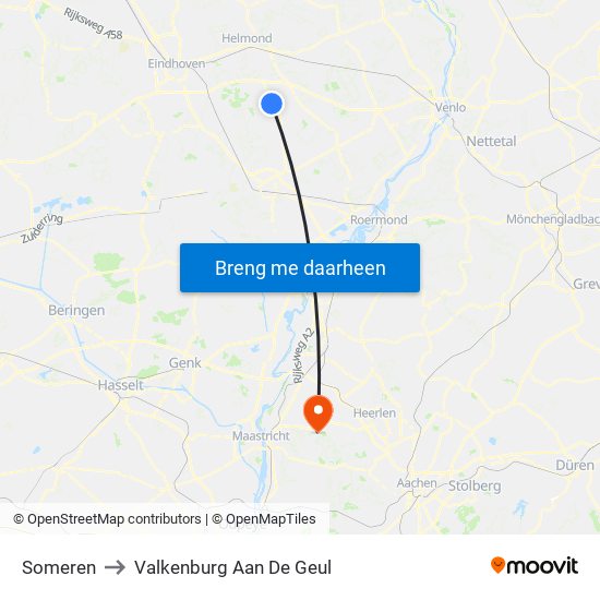 Someren to Valkenburg Aan De Geul map