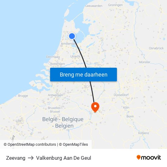 Zeevang to Valkenburg Aan De Geul map