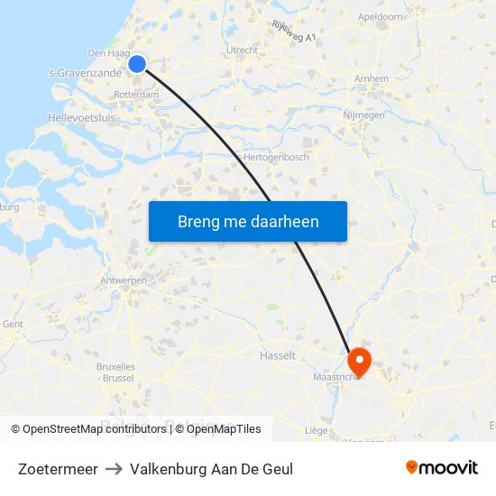 Zoetermeer to Valkenburg Aan De Geul map