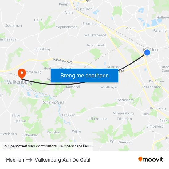 Heerlen to Valkenburg Aan De Geul map