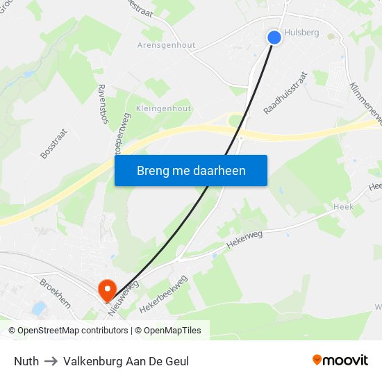 Nuth to Valkenburg Aan De Geul map