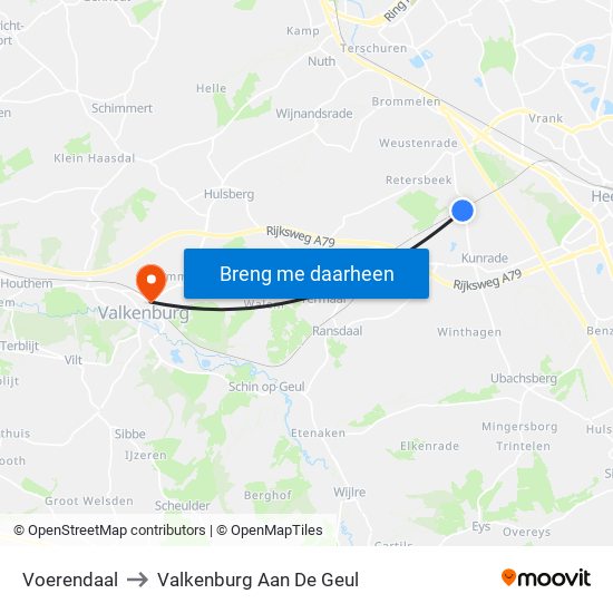 Voerendaal to Valkenburg Aan De Geul map