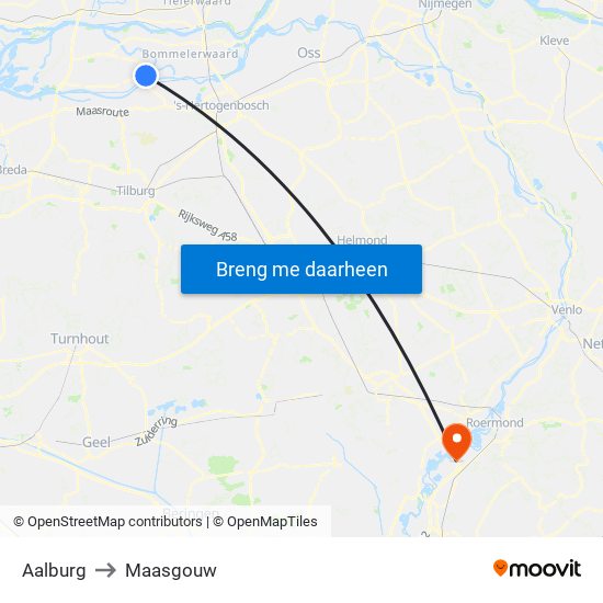 Aalburg to Maasgouw map