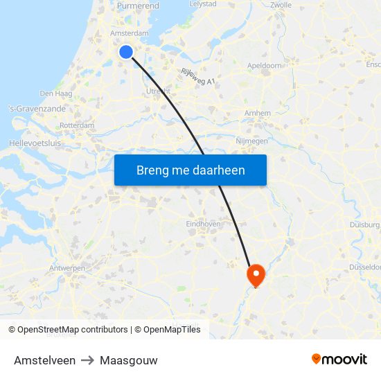 Amstelveen to Amstelveen map