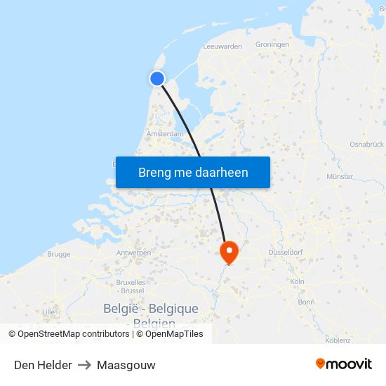 Den Helder to Maasgouw map