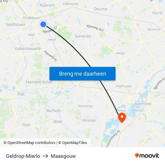 Geldrop-Mierlo to Maasgouw map