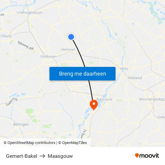 Gemert-Bakel to Maasgouw map