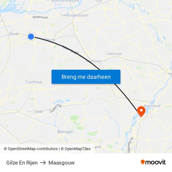 Gilze En Rijen to Maasgouw map