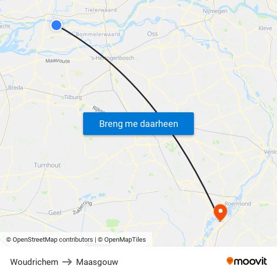 Woudrichem to Maasgouw map