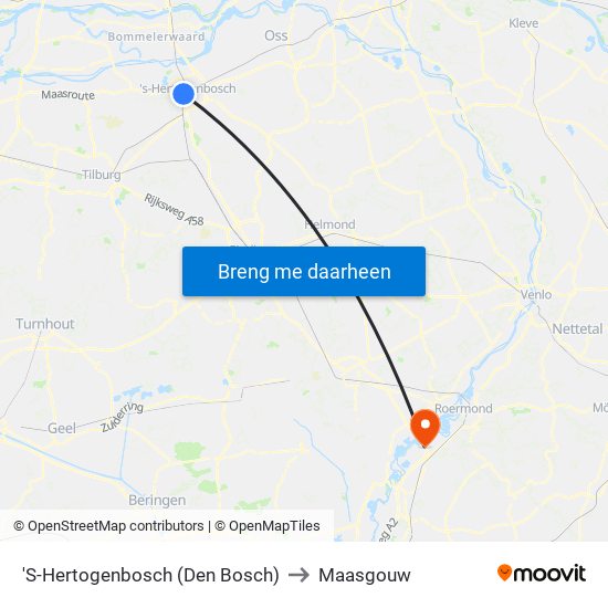 'S-Hertogenbosch (Den Bosch) to Maasgouw map