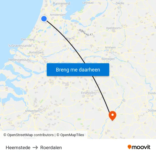 Heemstede to Roerdalen map