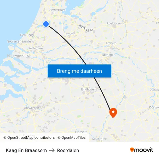 Kaag En Braassem to Roerdalen map
