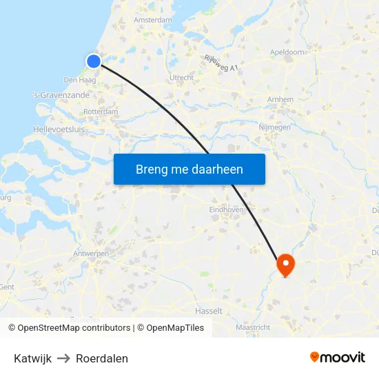 Katwijk to Roerdalen map