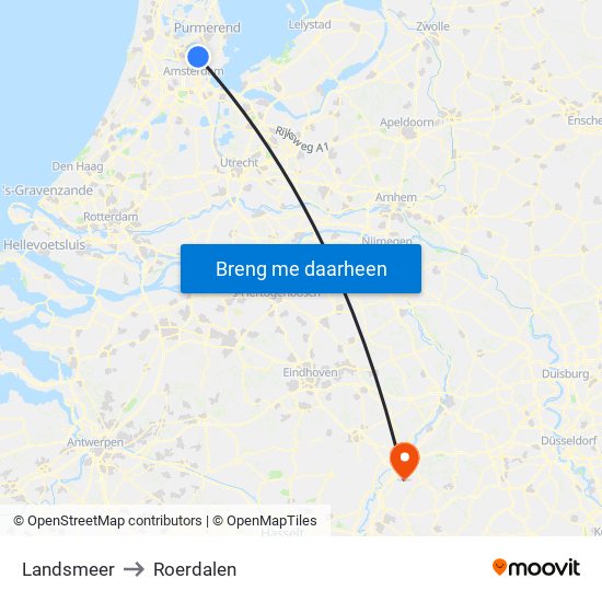 Landsmeer to Roerdalen map
