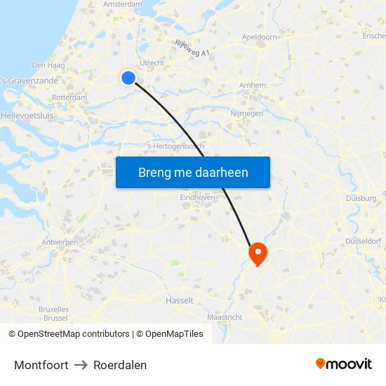 Montfoort to Roerdalen map