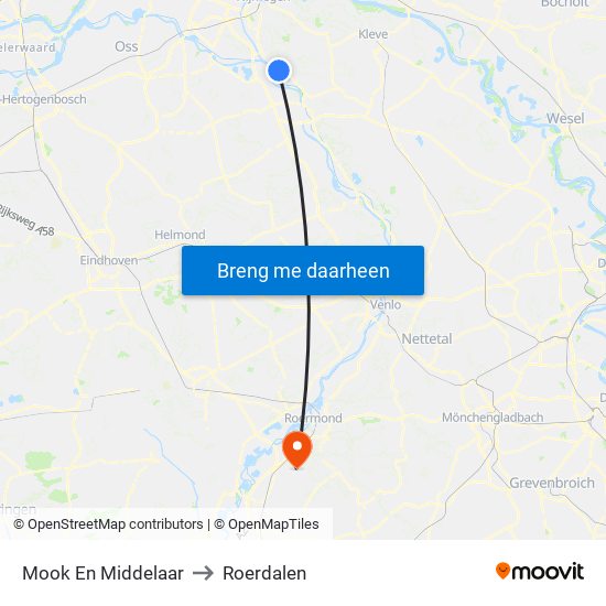 Mook En Middelaar to Roerdalen map