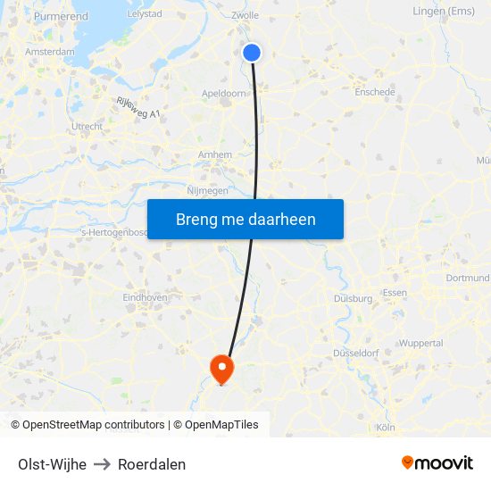 Olst-Wijhe to Roerdalen map