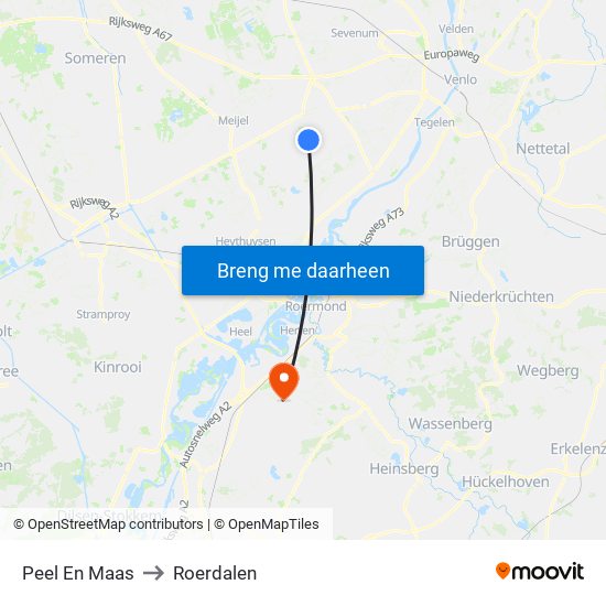 Peel En Maas to Roerdalen map