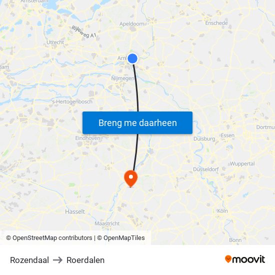 Rozendaal to Roerdalen map