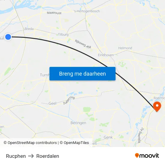 Rucphen to Roerdalen map