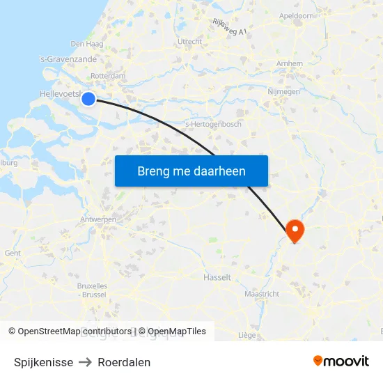 Spijkenisse to Roerdalen map