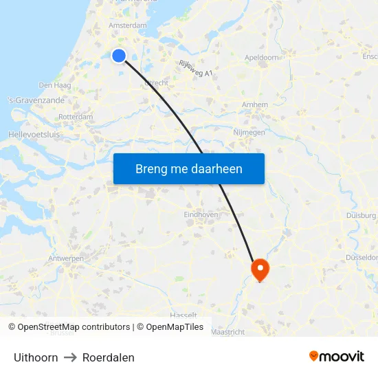 Uithoorn to Roerdalen map