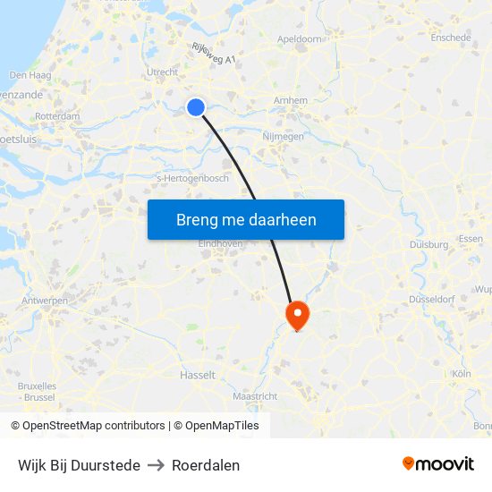 Wijk Bij Duurstede to Roerdalen map