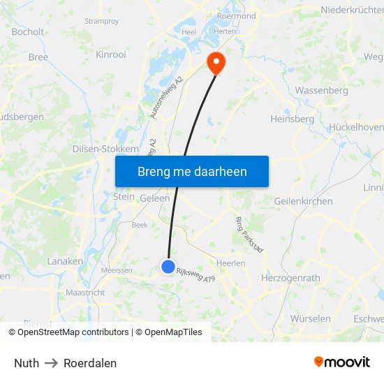 Nuth to Roerdalen map