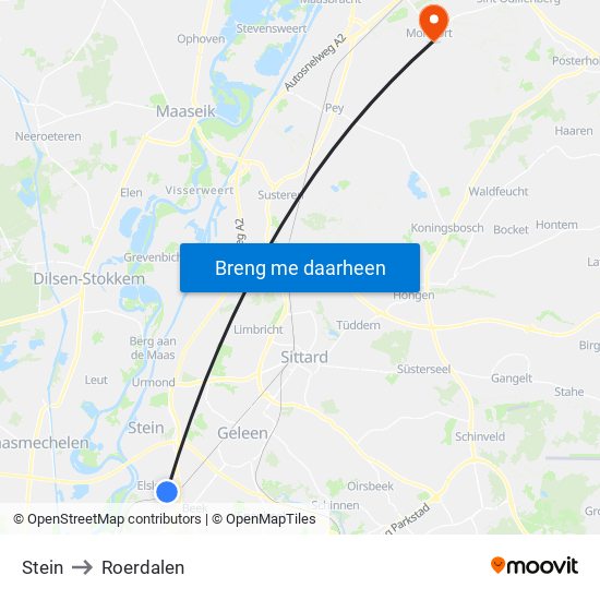 Stein to Roerdalen map