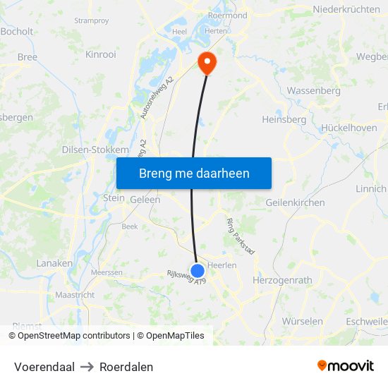 Voerendaal to Roerdalen map