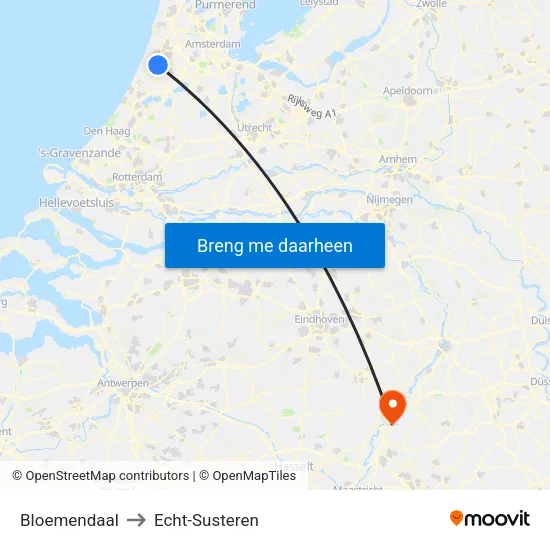 Bloemendaal to Echt-Susteren map