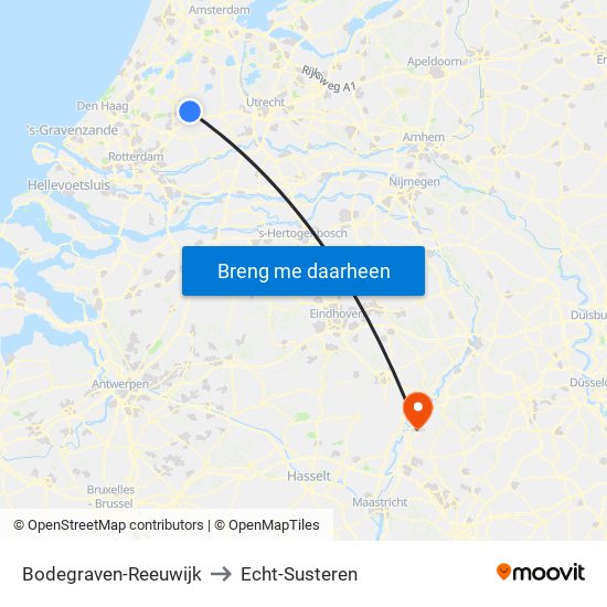 Bodegraven-Reeuwijk to Echt-Susteren map