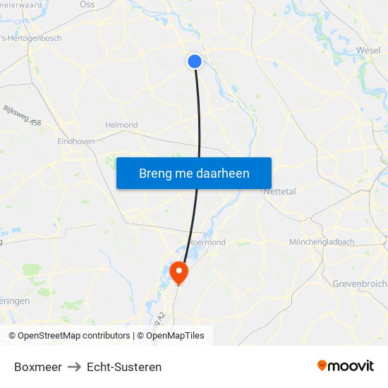 Boxmeer to Echt-Susteren map