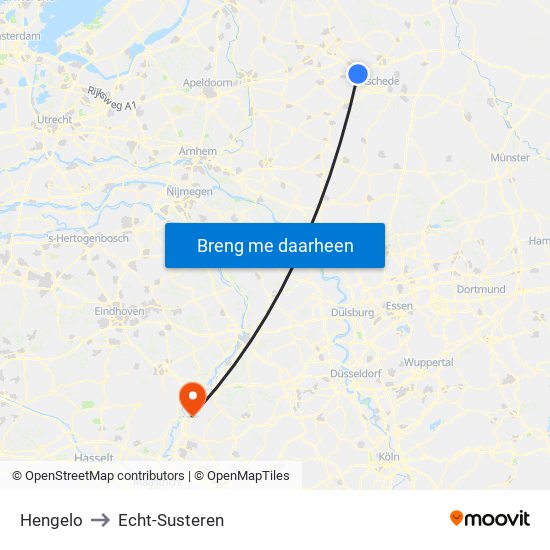 Hengelo to Echt-Susteren map