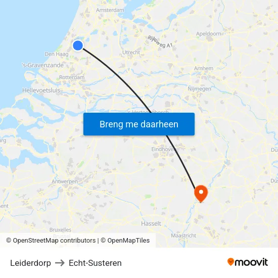 Leiderdorp to Echt-Susteren map