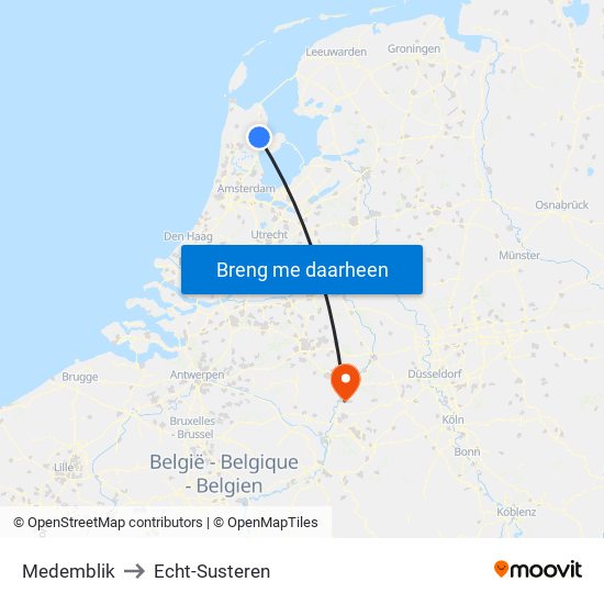 Medemblik to Echt-Susteren map