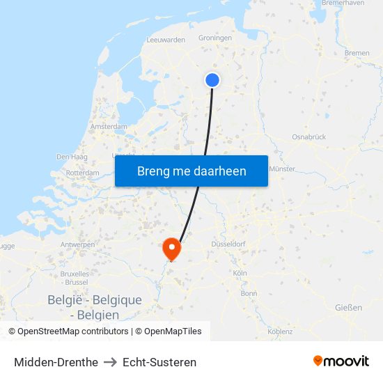 Midden-Drenthe to Echt-Susteren map