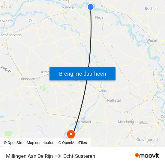 Millingen Aan De Rijn to Echt-Susteren map